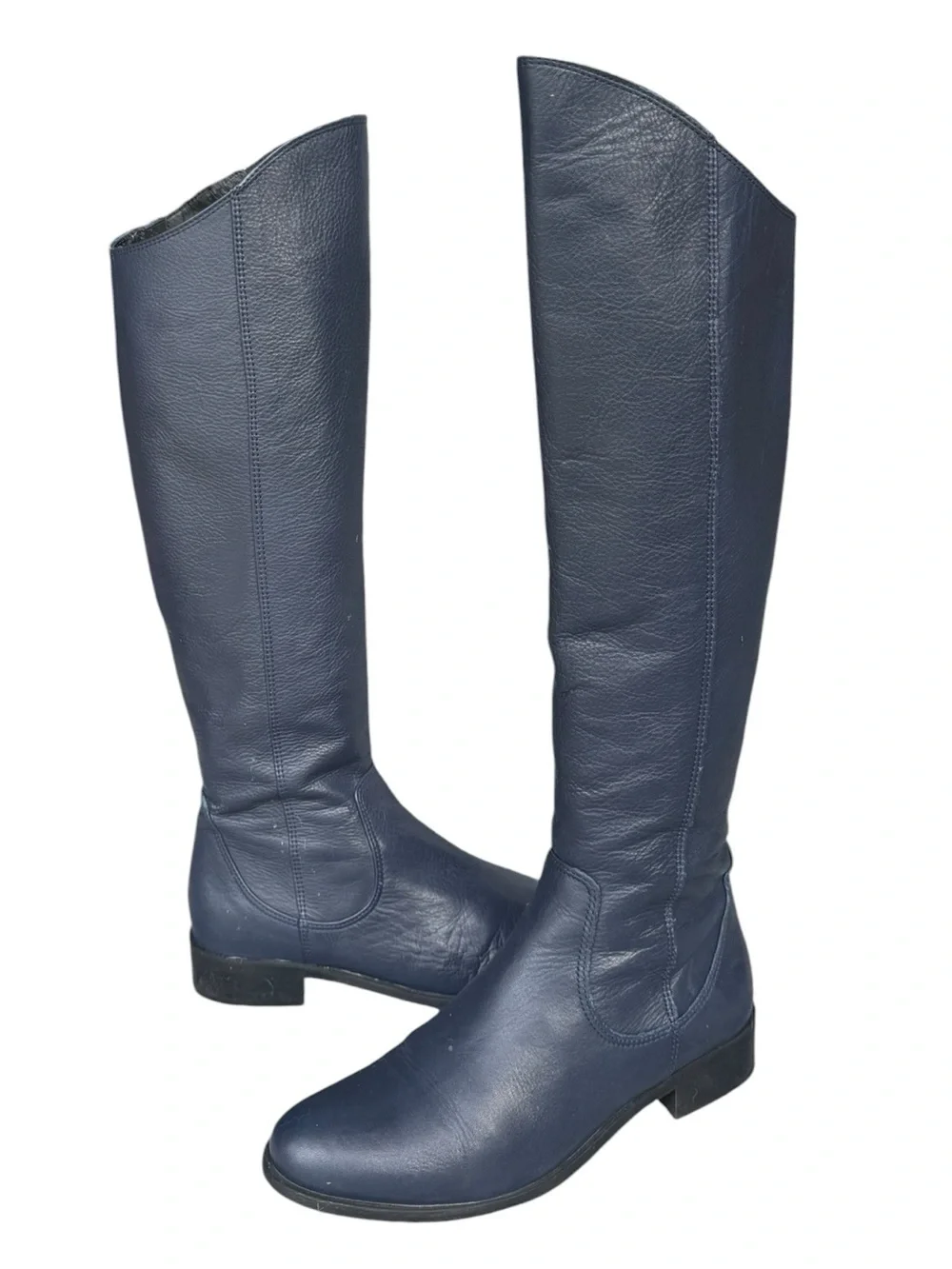 • TED & MUFFY • ( DUO) Tall Navy “Huntsman” Leather Riding Boots Sz 7